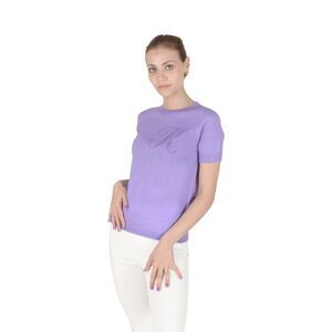 Dee Ocleppo Cashmere Top Short Sleeves Relaxed Fit Women Lilac Sweaters